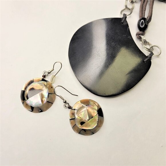 Large Fashion Pendant Necklace with Earrings Set - Picture 5 of 13